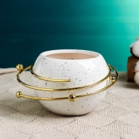 Кашпо "Сатурн" белое 10х10х6,5см Кашпо "Сатурн" белое 10х10х6,5см