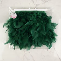 Тесьма с перьями индюка, 13-17 см, 5 &plusmn; 0,5 м, цвет изумрудный