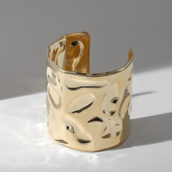 Браслет металл &laquo;Манжета&raquo; с выемками, цвет золото