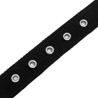 Ошейник двухслойный с вертлюгом, 55 х 2,5 см, полиэстер, черный