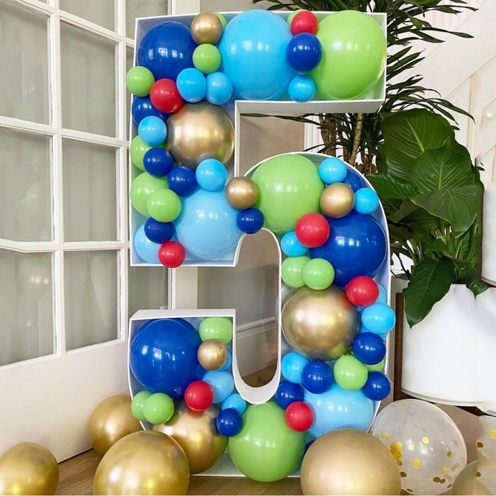 Каркас для аэромозаики «Цифра 5», Белый, 100 см, 1 шт. Каркас для аэромозаики «Цифра 5», Белый, 100 см, 1 шт.