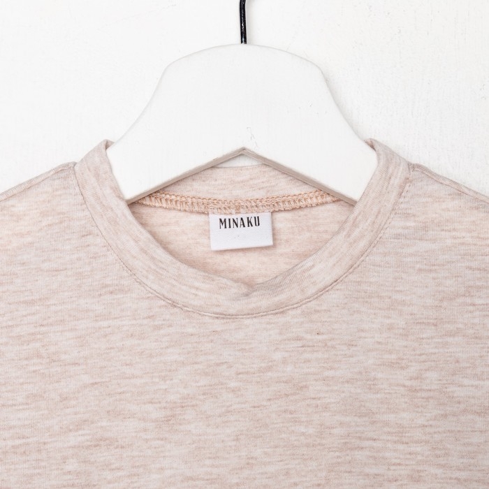 Футболка детская Basic line цвет бежевый меланж, рост 146