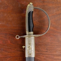 Сувенирная сабля, ножны черные с бронзой, клинок 77 см