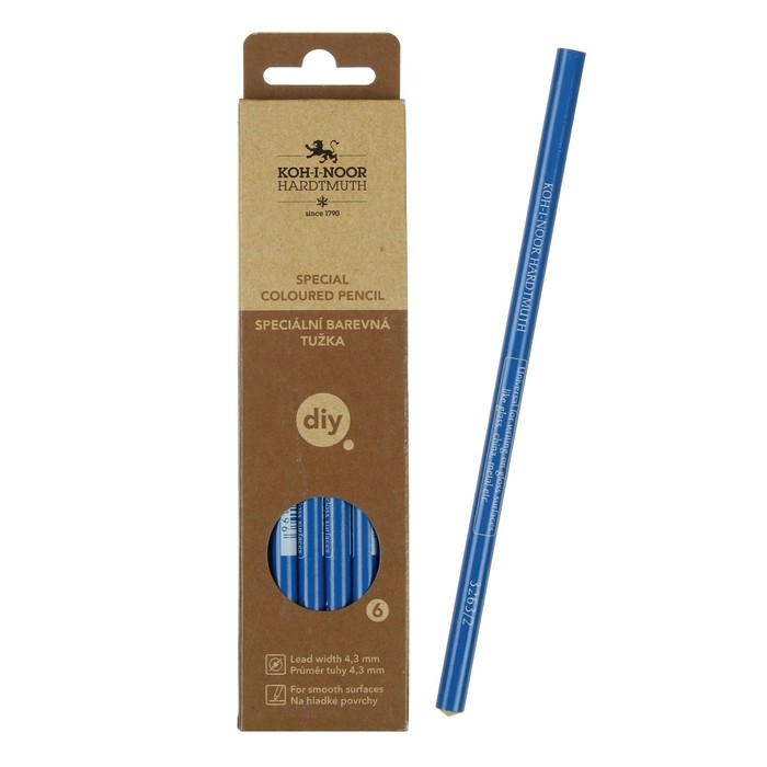 Карандаш Koh-I-Noor 3263/2 специальный, для письма по стеклу, металлу, пластику, цвет синий