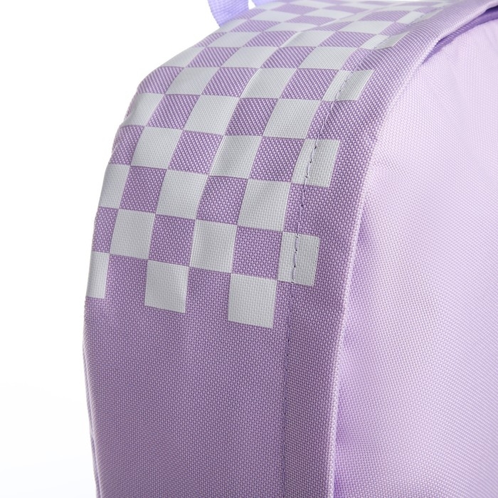 Рюкзак школьный текстильный с печатью на верхней части, 38х29х11 см, цвет сиреневый