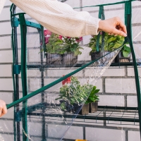 Парник-стеллаж, 4 полки, 125 &times; 70 &times; 30 см, металлический каркас d = 16 мм, чехол плёнка 80 мкм, Greengo