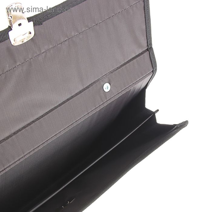 Портфель деловой 350 х 260 х 100 мм, текстильный, 2 отделения, "Приморск" чёрный, 1С111