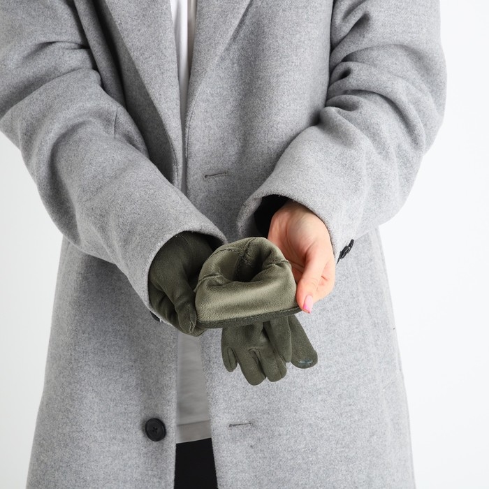 Перчатки женские, безразмерные, без утеплителя, цвет хаки Перчатки женские, безразмерные, без утеплителя, цвет хаки
