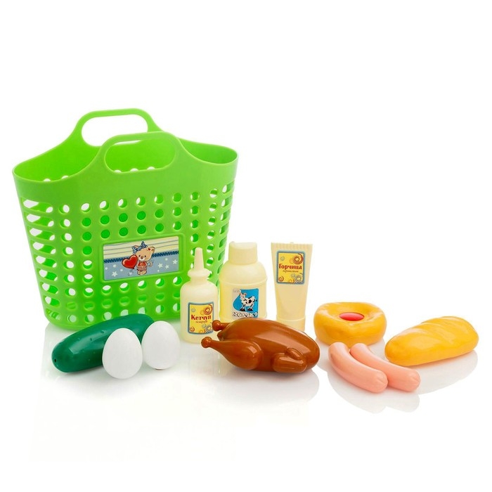Игровой набор &laquo;Продуктовая корзинка&raquo; 12 предметов, цвета МИКС