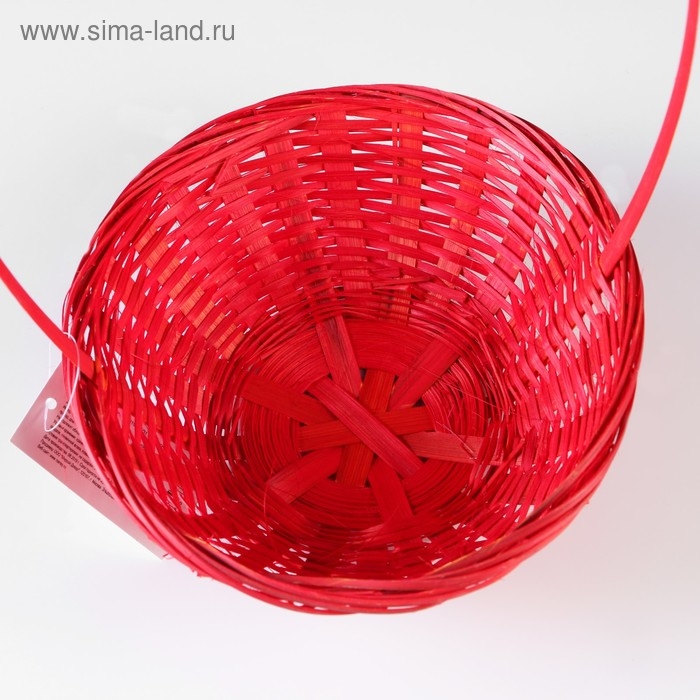 Корзина плетеная, бамбук, D19xH5 см, красный Корзина плетеная, бамбук, D19xH5 см, красный