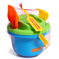 Песочный набор №193: ведро большое, ситечко большое, лопатка, грабельки), цвета МИКС