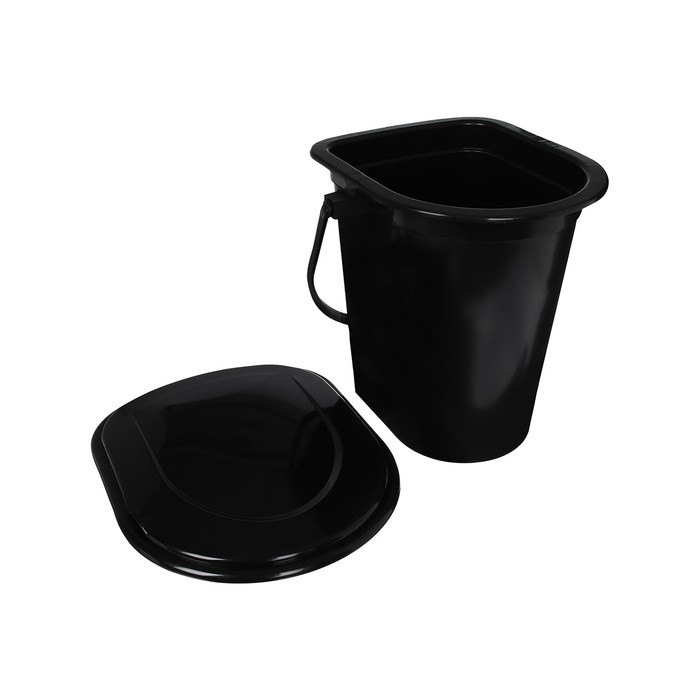 Ведро-туалет, h = 39 см, 17 л, съёмный стульчак, чёрное Ведро-туалет, h = 39 см, 17 л, съёмный стульчак, чёрное