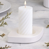 Подсвечник "Глаз. Мрамор" из гипса, 14,5х9,5х2см,белый перламутр Подсвечник "Глаз. Мрамор" из гипса, 14,5х9,5х2см,белый перламутр