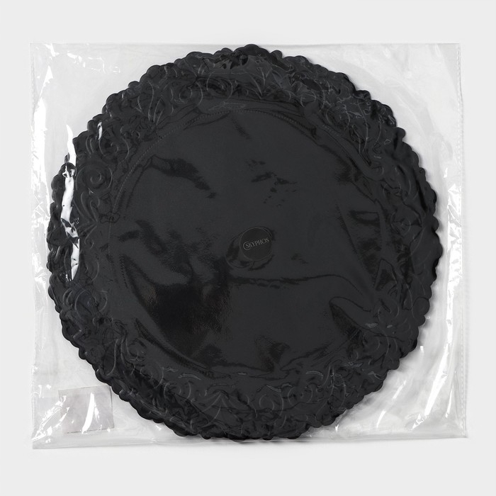 Набор салфеток сервировочных &laquo;Элоиза&raquo;, d=37,5 см, 4 шт, цвет чёрный