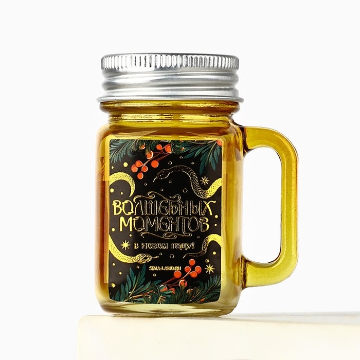 Свеча новогодняя &laquo;Волшебных моментов&raquo;, на Новый год, аромат апельсин, 5,5 см х 4 х 7,3 см