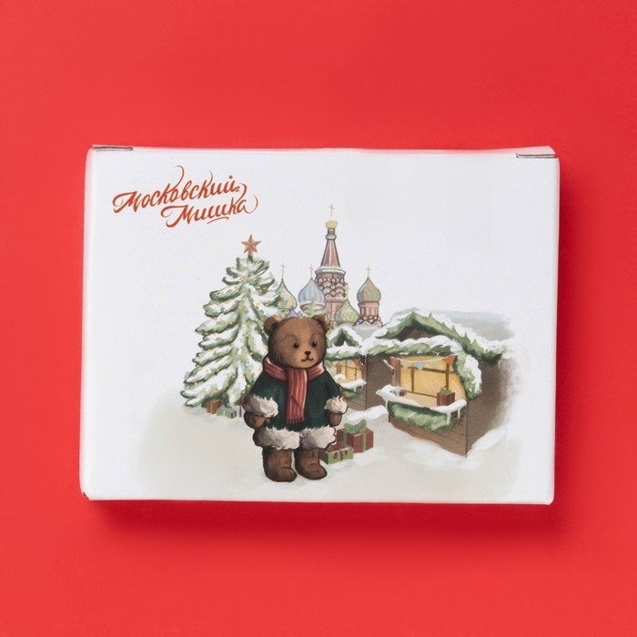 Новогодняя подставка под чайный пакетик Доляна &laquo;Московский мишка&raquo;, керамика, 12&times;9,5 см, цвет белый