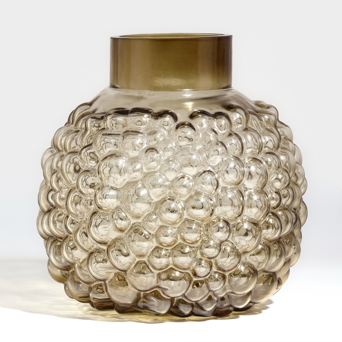 Ваза для цветов &laquo;Мальва&raquo; из темного прозрачного стекла 20 х 18 х 18 см