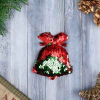 Мягкая подвеска "Колокольчик - праздничный перелив" 9*10 см, микс Мягкая подвеска "Колокольчик - праздничный перелив" 9*10 см, микс