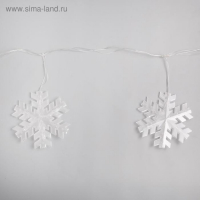 Гирлянда &laquo;Нить&raquo; 2 м с насадками &laquo;Снежинка матовая&raquo;, IP20, прозрачная нить, 36 LED, свечение мульти (RG/RB), мигание, 220 В