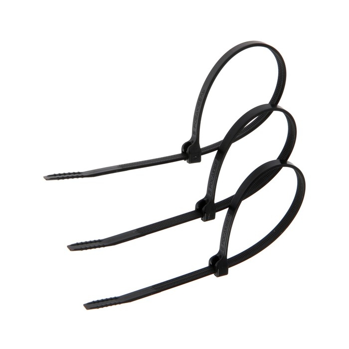 Хомут-стяжка, с металлическим замком, цвет черный, 4.7х200 мм, 100 шт Хомут-стяжка, с металлическим замком, цвет черный, 4.7х200 мм, 100 шт