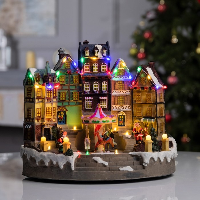 Светодиодная фигура «Новогодняя площадь» 40 × 21 × 22 см, полистоун, батарейки ААх3 (не в комплекте), USB, свечение мульти Светодиодная фигура «Новогодняя площадь» 40 × 21 × 22 см, полистоун, батарейки ААх3 (не в комплекте), USB, свечение мульти