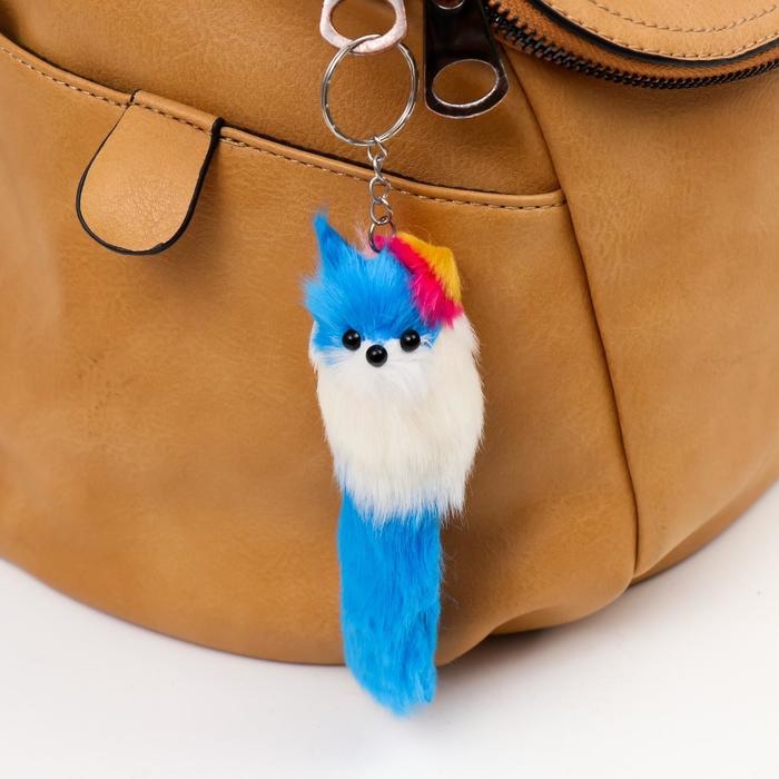 Пушистик на кольце Пушистик на кольце "В радужной шляпке со стразой", МИКС