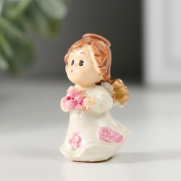 Сувенир полистоун "Ангел с цветочком" МИКС 2х2,5х4 см