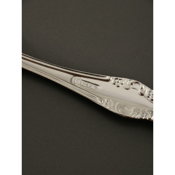 Ложка столовая &laquo;Тройка&raquo;, h=19 см, толщина 2 мм, художественная роспись, цвет серебряный