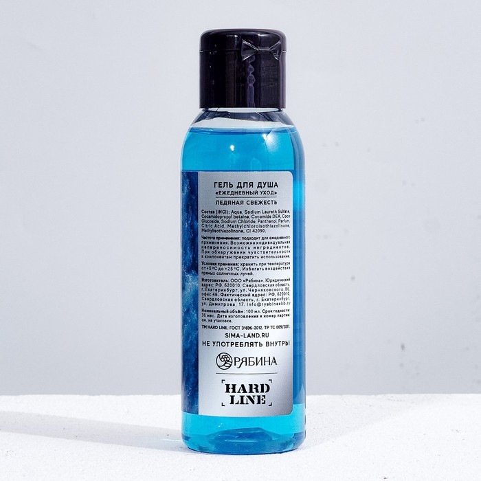 Гель для душа &laquo;Сила духа. Воля. Выдержка&raquo;, 100 мл, аромат ледяной свежести, HARD LINE