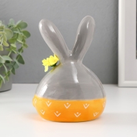 Сувенир керамика "Зайчонок в шортах, с цветочком на ухе" серо-жёлтый 11,2х9,5х15,6 см Сувенир керамика "Зайчонок в шортах, с цветочком на ухе" серо-жёлтый 11,2х9,5х15,6 см