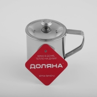 Кружка из нержавеющей стали Доляна &laquo;Индия&raquo; &laquo;Тарун&raquo;, 300 мл, 11&times;7,7&times;10 см, с крышкой