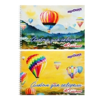 Альбом для акварели А4 40л 160г/м&sup2; на греб ЮНЛАНДИЯ, Полёт, обл карт,2вид