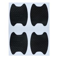 Защитная пленка под ручки дверей, 3D карбон, 5х6.8 см, черный, набор 4шт