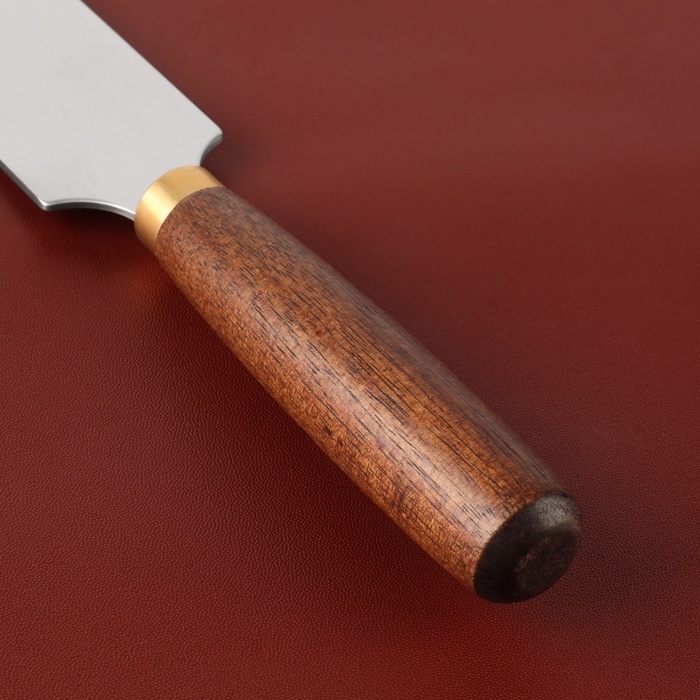 Шорный нож для работы с кожей Premium, закруглённый, 18 &times; 3,5 см