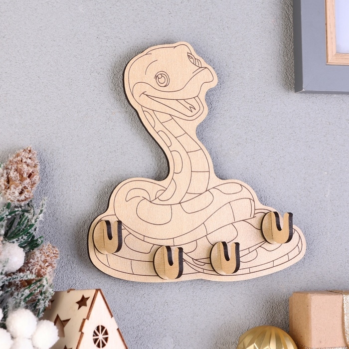 Новый год. Ключница с символом года "Змейка 2025", 14,3 х 15 х 3 см