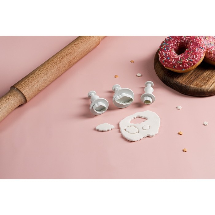 Набор плунжеров кондитерских Доляна &laquo;Облака&raquo;, 3 шт