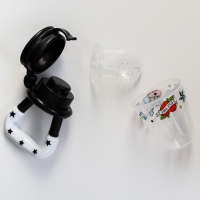 Ниблер для прикорма, с силиконовой сеточкой Rock baby, цвет черный+белый Ниблер для прикорма, с силиконовой сеточкой Rock baby, цвет черный+белый