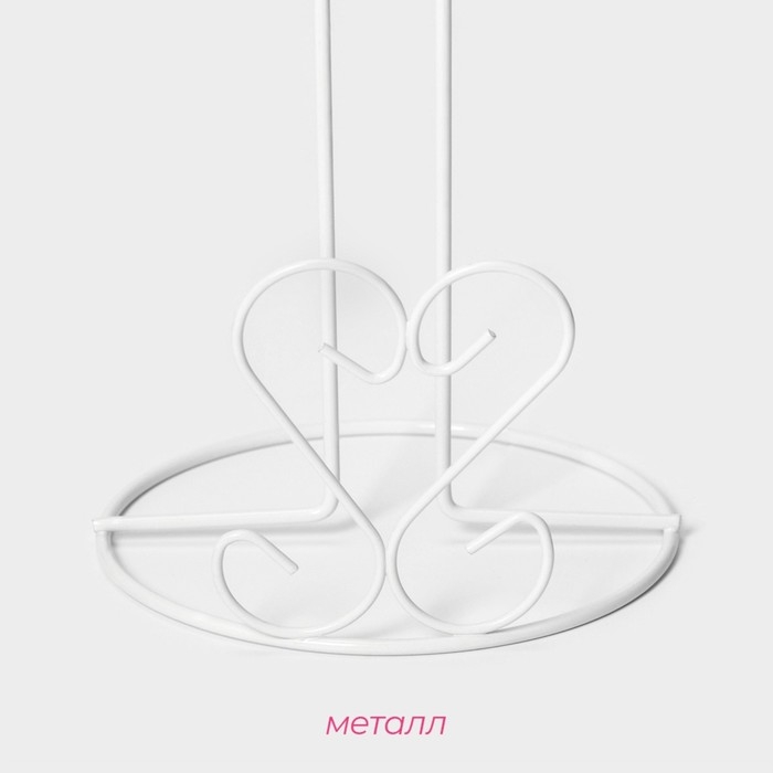 Держатель для бумажных полотенец Доляна &laquo;Сердце&raquo;, 13,5&times;13,5&times;28 см, цвет белый