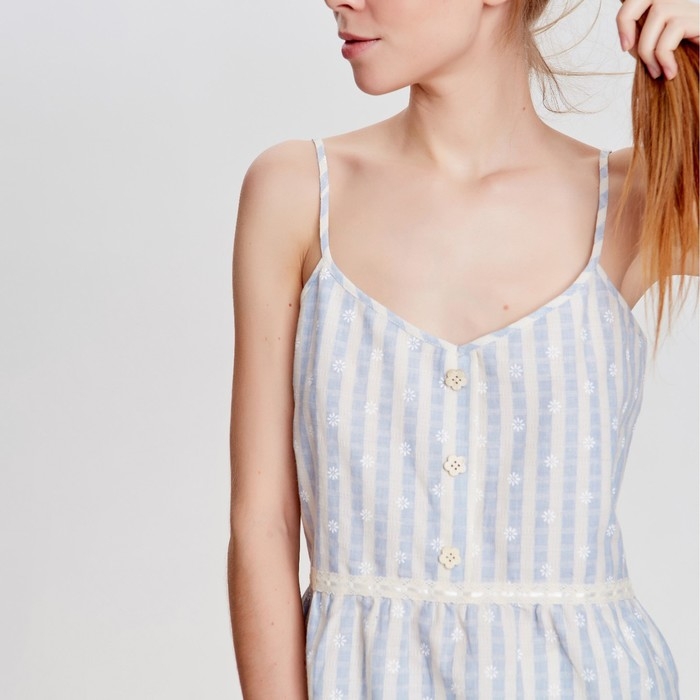 Топ женский MINAKU: Country melody цвет голубой, р-р 50