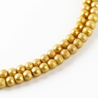 Бусины из стекла, набор 140 шт., размер 1 шт. &mdash; 6 мм, цвет жёлтое золото