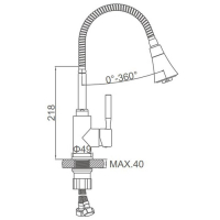 Смеситель для кухни Accoona A9890K-1, однорычажный, силиконовый излив, зеленый/хром