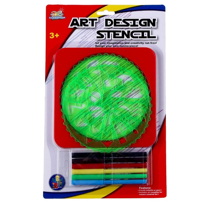 Трафареты &laquo;Растения&raquo;, набор 2 шт., 6 шт. фломастеров