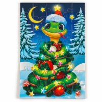 Пазл для детей магнитный деревянный &laquo;Новый год! Змея&raquo;, 21 х 15 см, символ года 2025