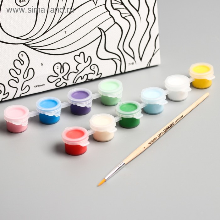 Картина по номерам для детей Картина по номерам для детей "Русалочка Ариэль" 20х30 см, Принцессы