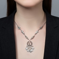 Колье &laquo;Индия&raquo; флора и фауна, цвет чернёное серебро, 32 см