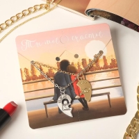 Кулоны &laquo;Неразлучники&raquo;, половинки сердец, ключ и замок, цвет серебристо-золотой, 45см