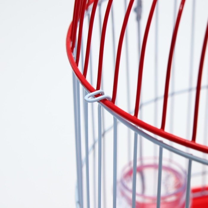 Клетка для птиц круглая укомплектованная Bd-4/2, 23,5 х 33 см, красная