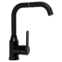 Смеситель для кухни ZEIN Z3702, однорычажный, поворотный излив высотой 20 см, черный Смеситель для кухни ZEIN Z3702, однорычажный, поворотный излив высотой 20 см, черный