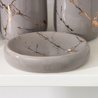 Набор аксессуаров для ванной комнаты SAVANNA &laquo;Гроза&raquo;, 4 предмета (мыльница, дозатор для мыла, 2 стакана), цвет серый