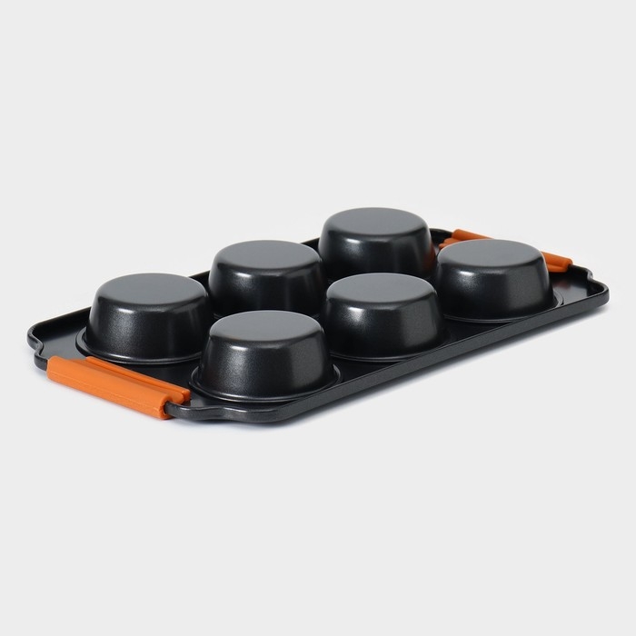 Форма для выпечки Magistro &laquo;French Bakery. Круг&raquo;, 30,5&times;18&times;3 см, 6 ячеек, антипригарное покрытие